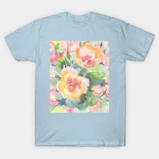 decorative, vintage, watercolor flowers T-Shirt